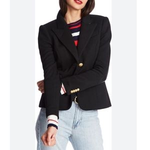 Court and Rowe Pique Ponte Gold Button Classic Contract Detail Blazer Sz 8